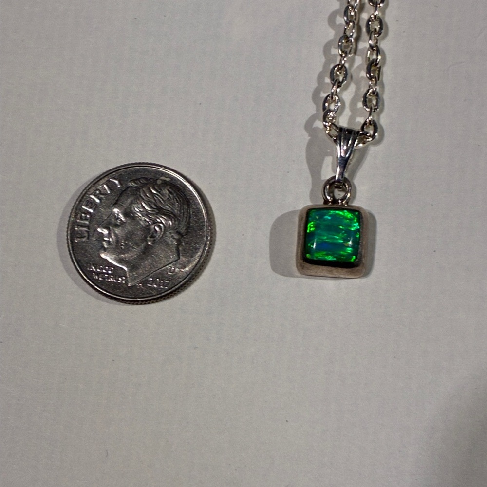 Opal Sterling Silver 925 Necklace Pendant or Charm
